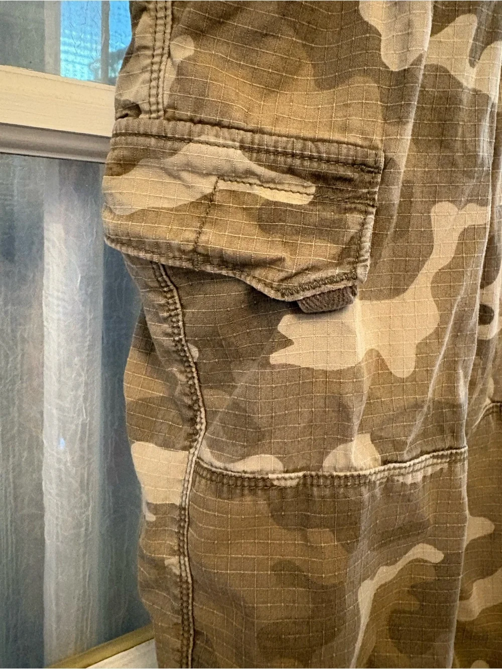 12S LANDS END IRON KNEE Kids Camo Cargo LINED Pants - Camouflage